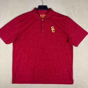 SC Trojan's Apparel Mens XXL Polo Shirt Red Relaxed‎ Fit 100% Polyester